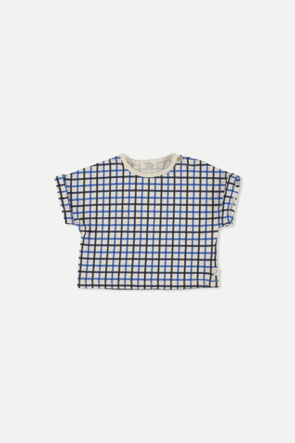 MY LITTLE COZMO NAVY CHECKED TOP [FINAL SALE]