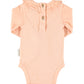 PIUPIUCHICK PINK APPLE PRINT RUFFLE COLLAR ROMPER