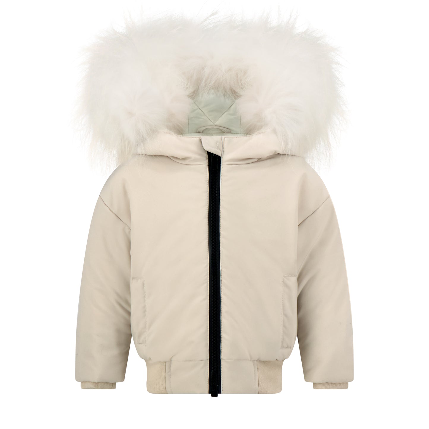 SCOTCH BONNET CREAM FUR TRIM PUFFER COAT
