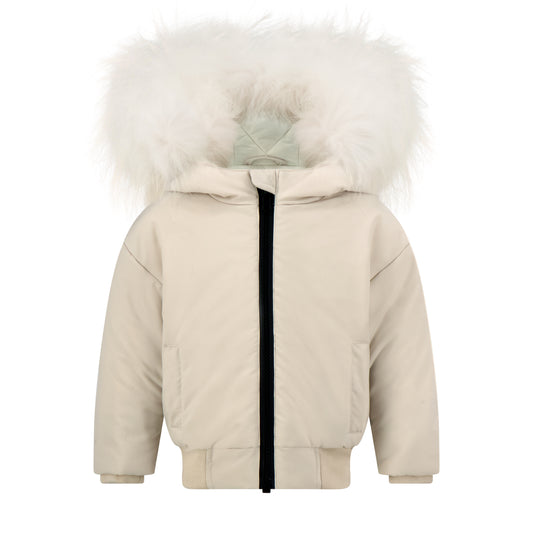 SCOTCH BONNET CREAM FUR TRIM PUFFER COAT