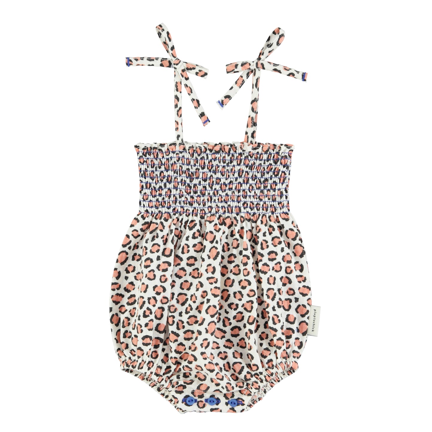 PIUPIUCHICK CORAL LEAPORD PRINT ROMPER