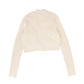 BACE COLLECTION NATURAL CABLE KNIT WHITE TRIM CARDIGAN
