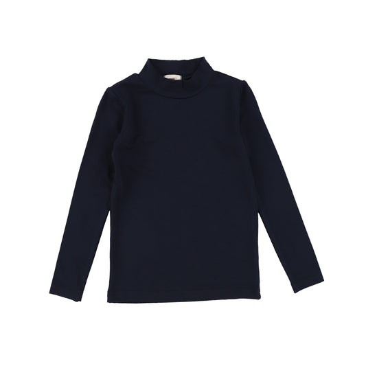 LIL LEGS NAVY BAMBOO MOCK NECK [FINAL SALE]