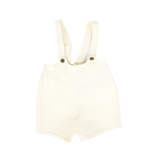 BELATI CREAM SCUBA SUEDE SUSPENDER SHORTS