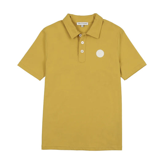 3 BUTTONS GOLDEN YELLOW LOGO POLO