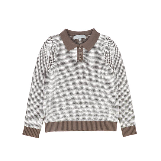BACE COLLECTION BEIGE BUBBLE KNIT SWEATER