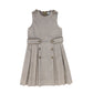 BACE COLLECTION BEIGE HERRINGBONE BUTTON DETAIL DRESS