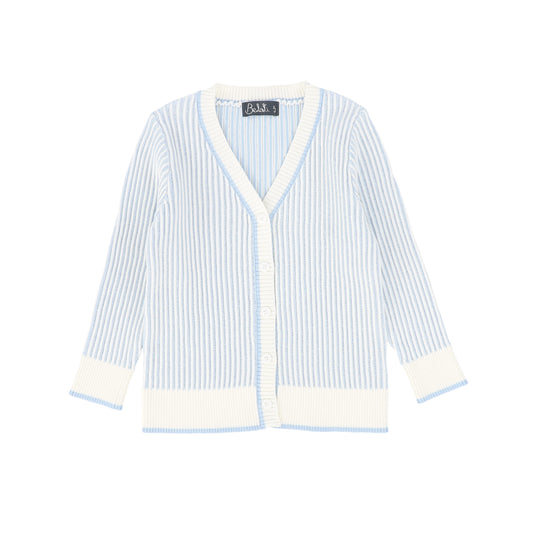 BELATI LIGHT BLUE MARLED KNIT CARDIGAN
