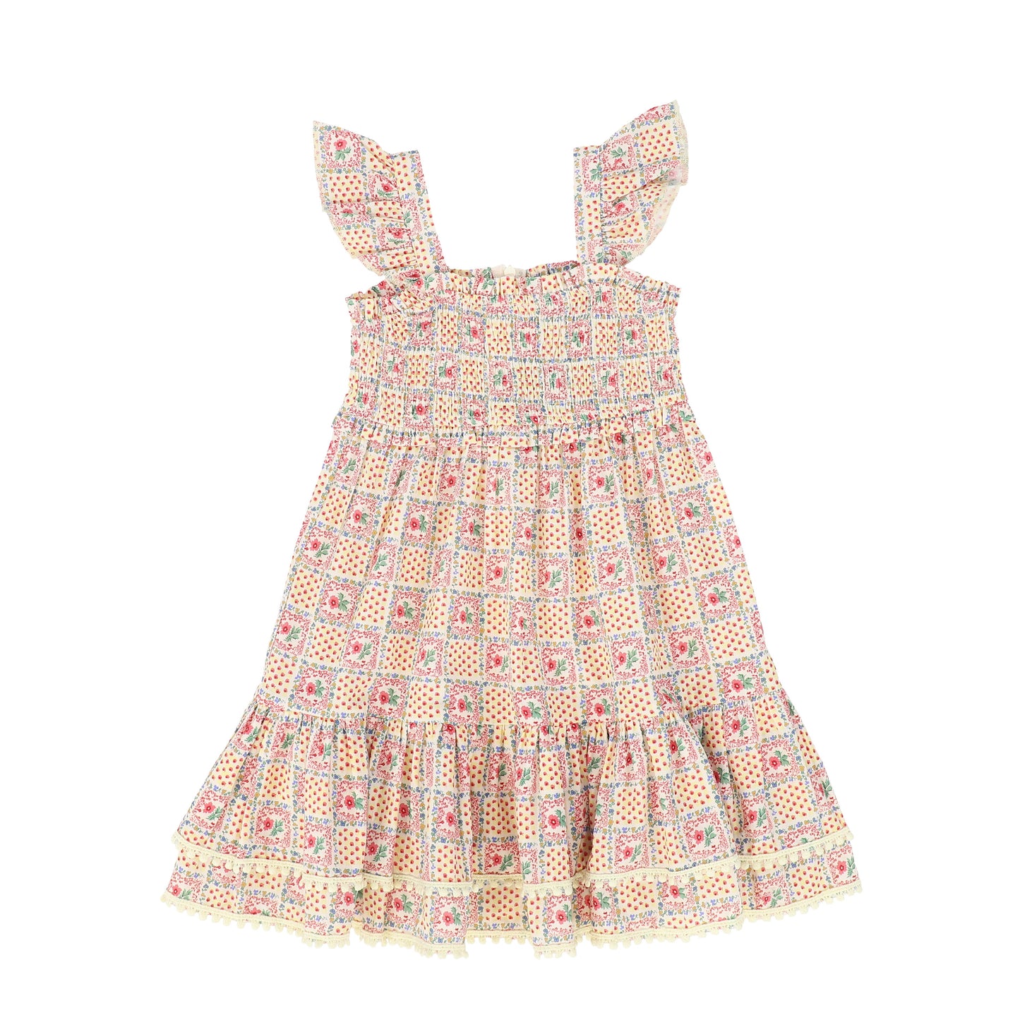 BELATI RED PATCHWORK SMOCK JUMPER