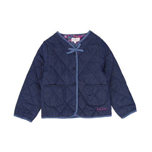NICOLE MILLER BLUE GREY QUILTED JACKET