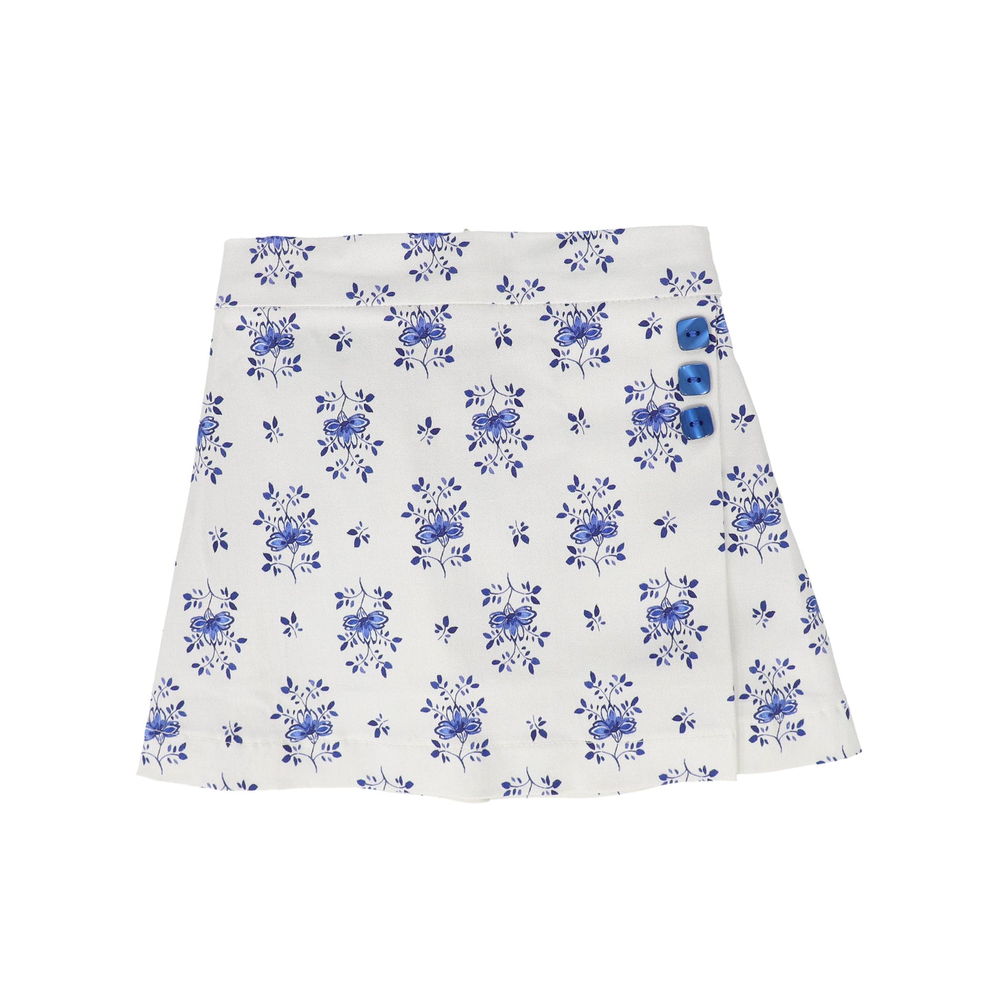 BIRINIT PETIT BLUE FLOWER PRINT FLARE SKIRT [FINAL SALE]