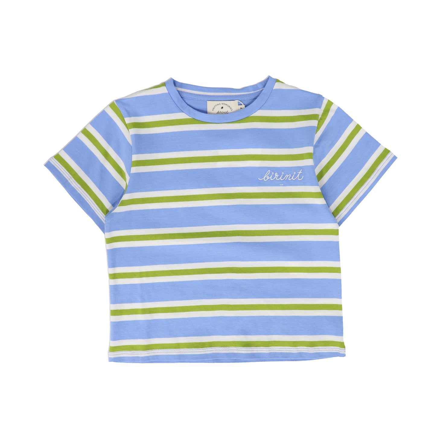 BIRINIT PETIT BLUE & GREEN STRIPED TEE [FINAL SALE]