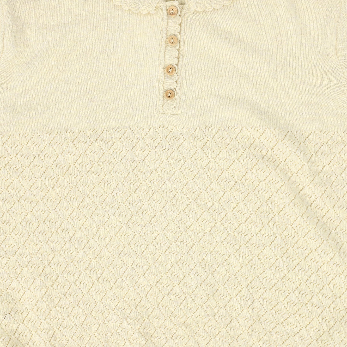 BIRINIT PETIT IVORY KNIT DESIGN COLLAR SWEATER [Final Sale]