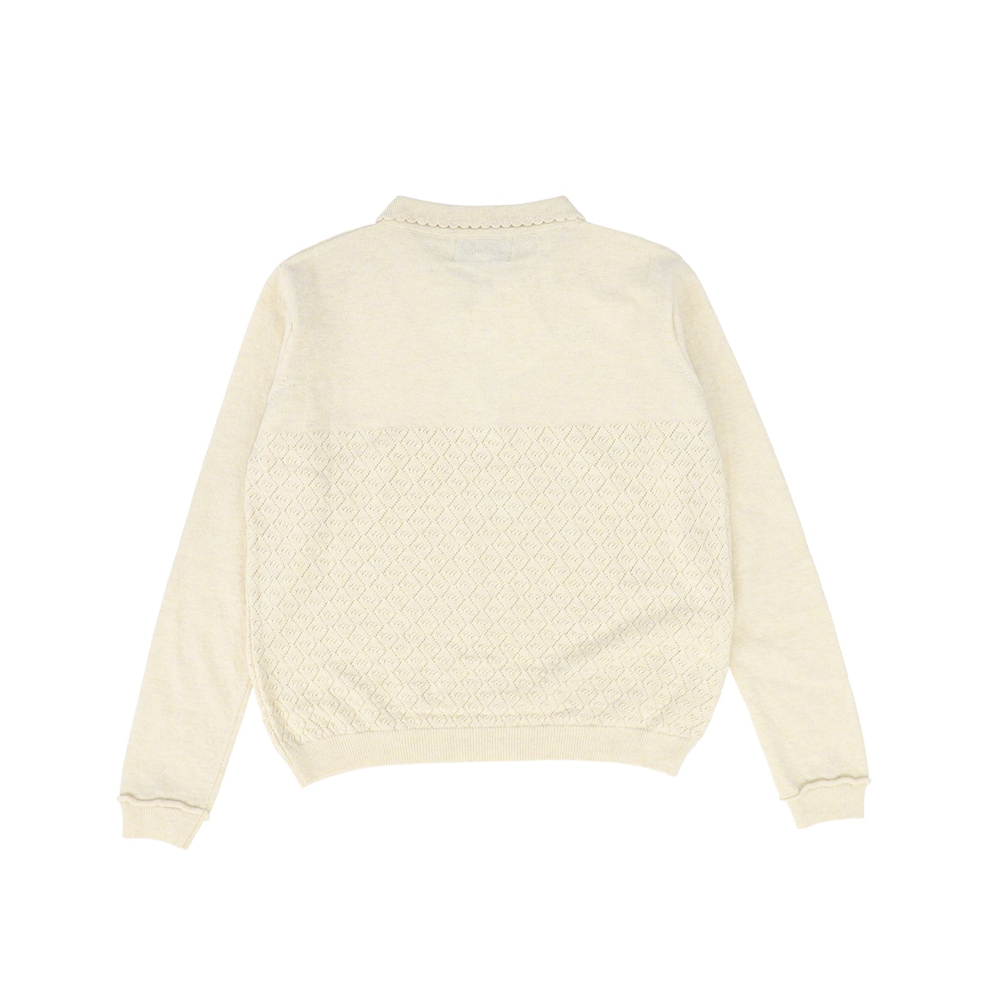 BIRINIT PETIT IVORY KNIT DESIGN COLLAR SWEATER [Final Sale]