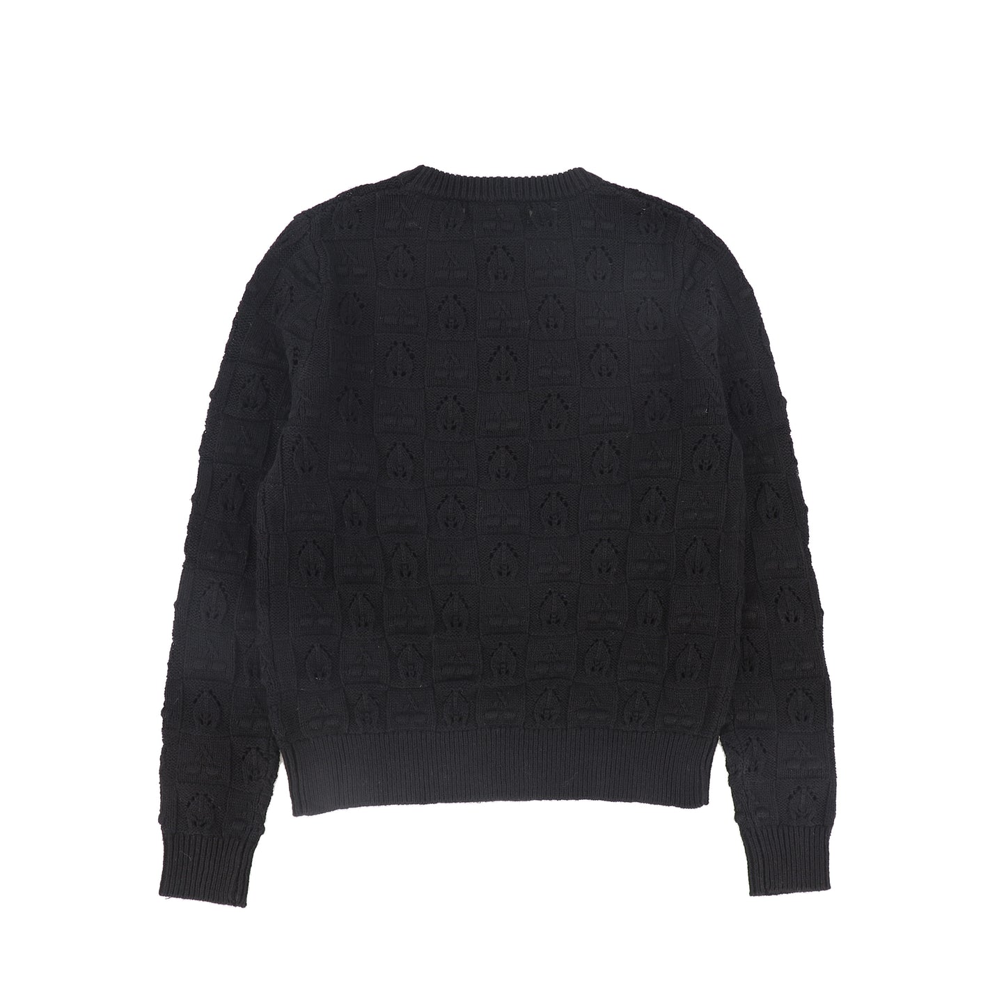 BACE COLLECTION BLACK CHECKED BUBBLE KNIT SWEATER