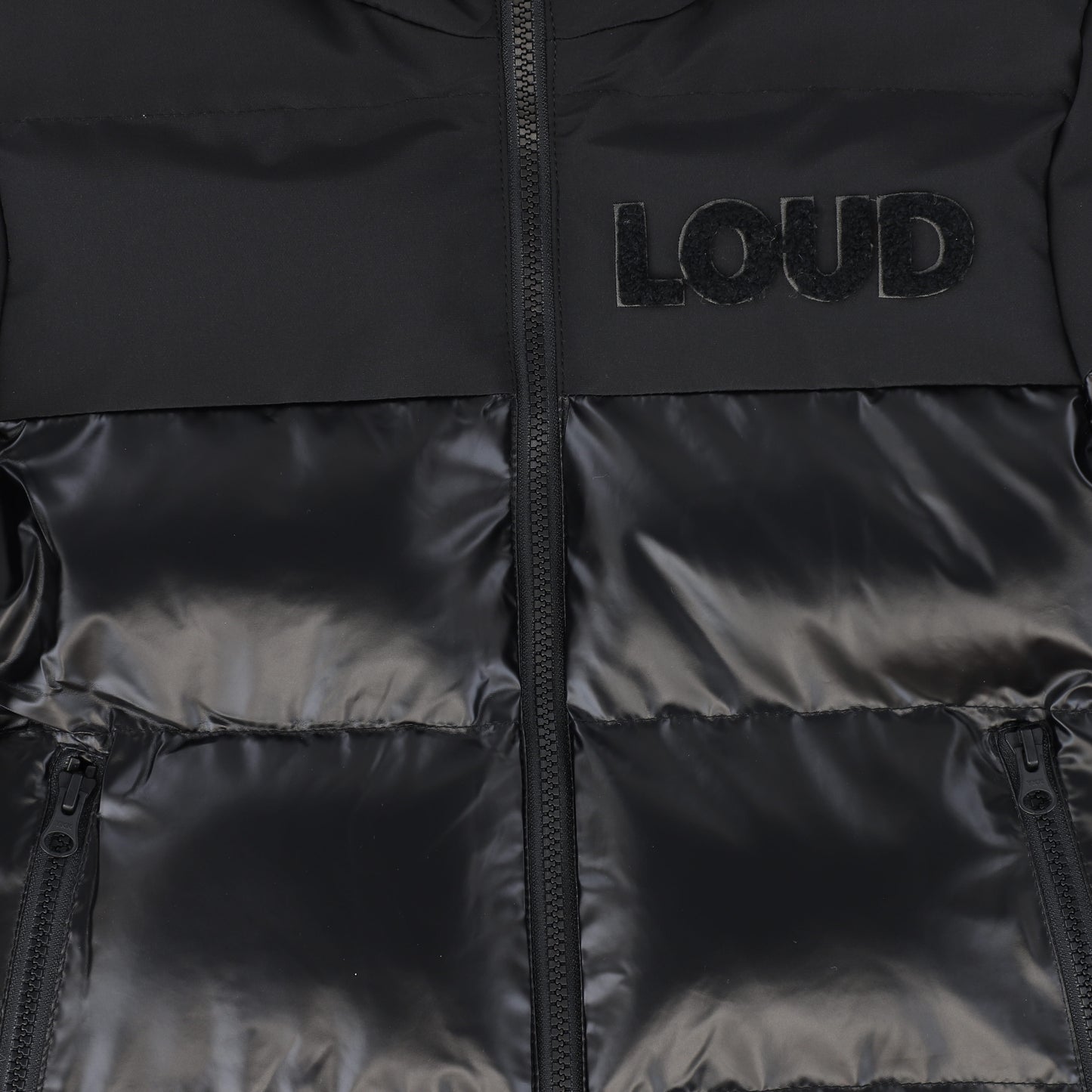 LOUD BLACK LOGO PUFFER COAT