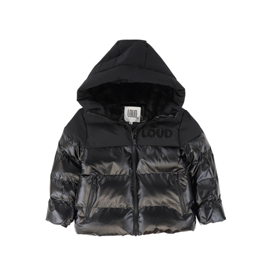 LOUD BLACK LOGO PUFFER COAT