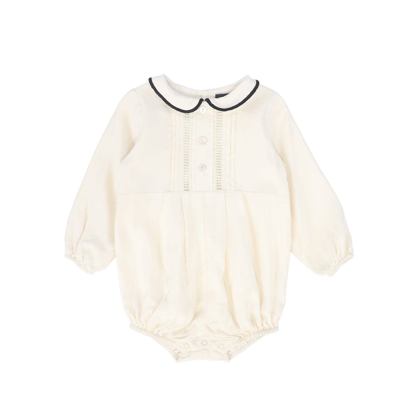 FRANCESCA GUILIANO CREAM/BLACK VELVET PIPED ROMPER