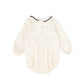 FRANCESCA GUILIANO CREAM/BLACK VELVET PIPED ROMPER