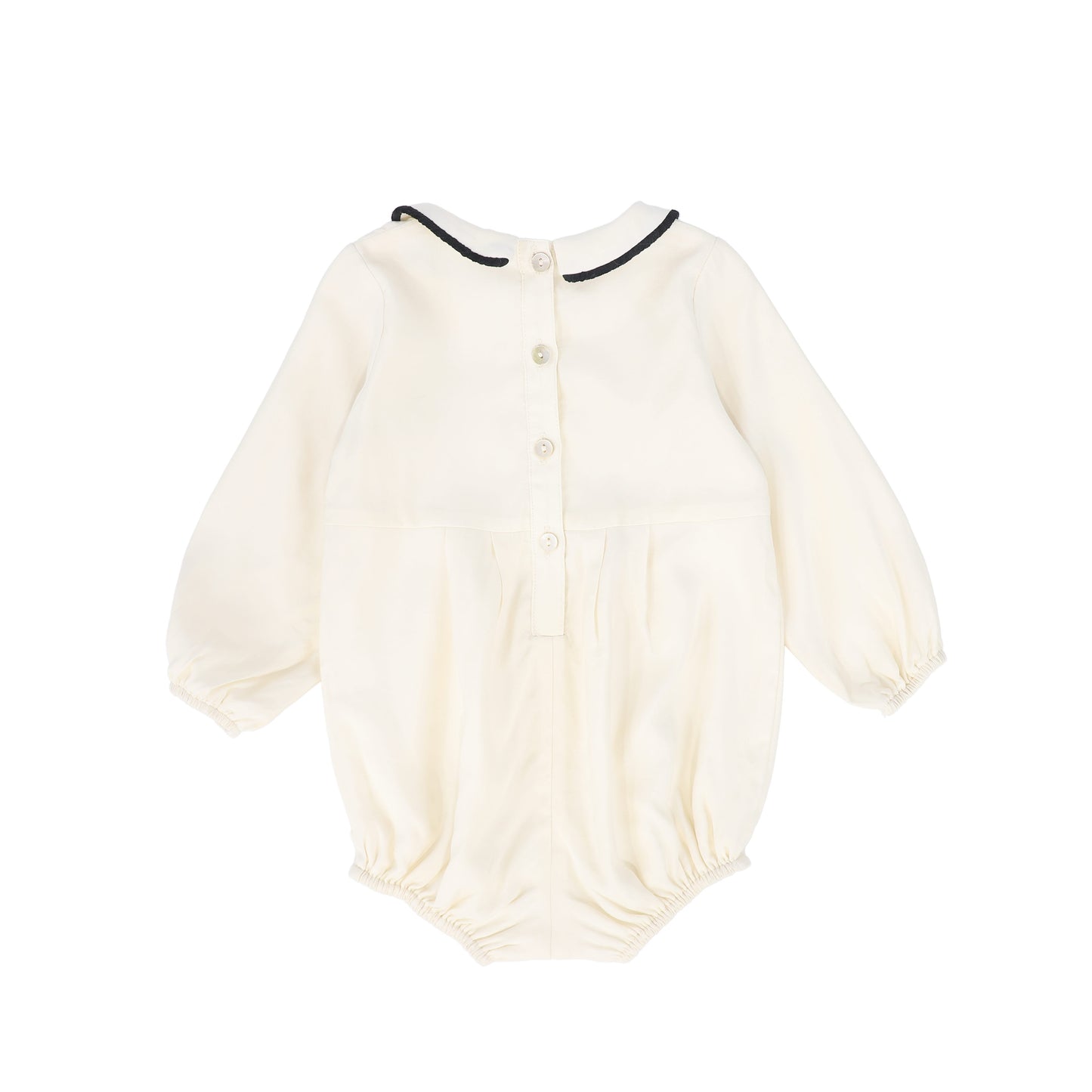 FRANCESCA GUILIANO CREAM/BLACK VELVET PIPED ROMPER