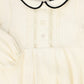 FRANCESCA GUILIANO CREAM/BLACK VELVET PIPED ROMPER