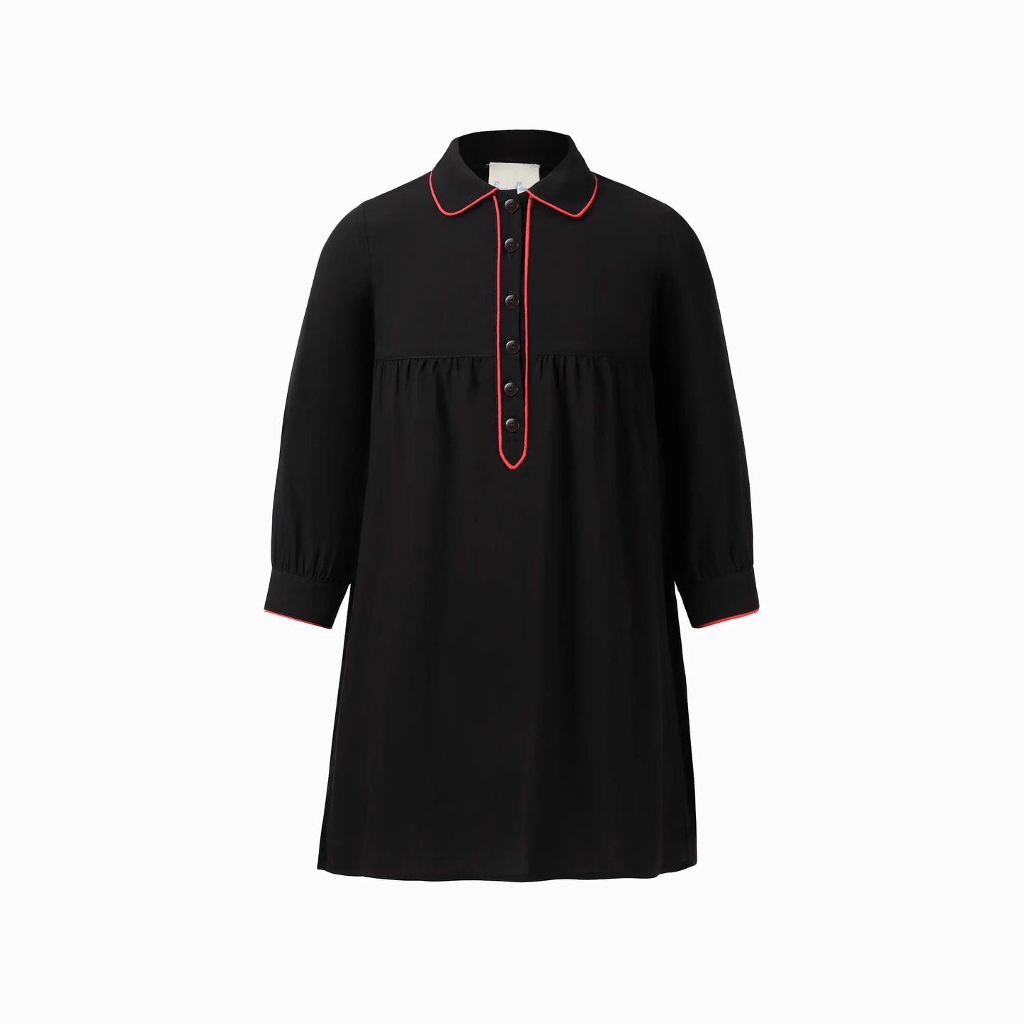 PUVU PIOR BLACK/RED PIPED TRIM DRESS