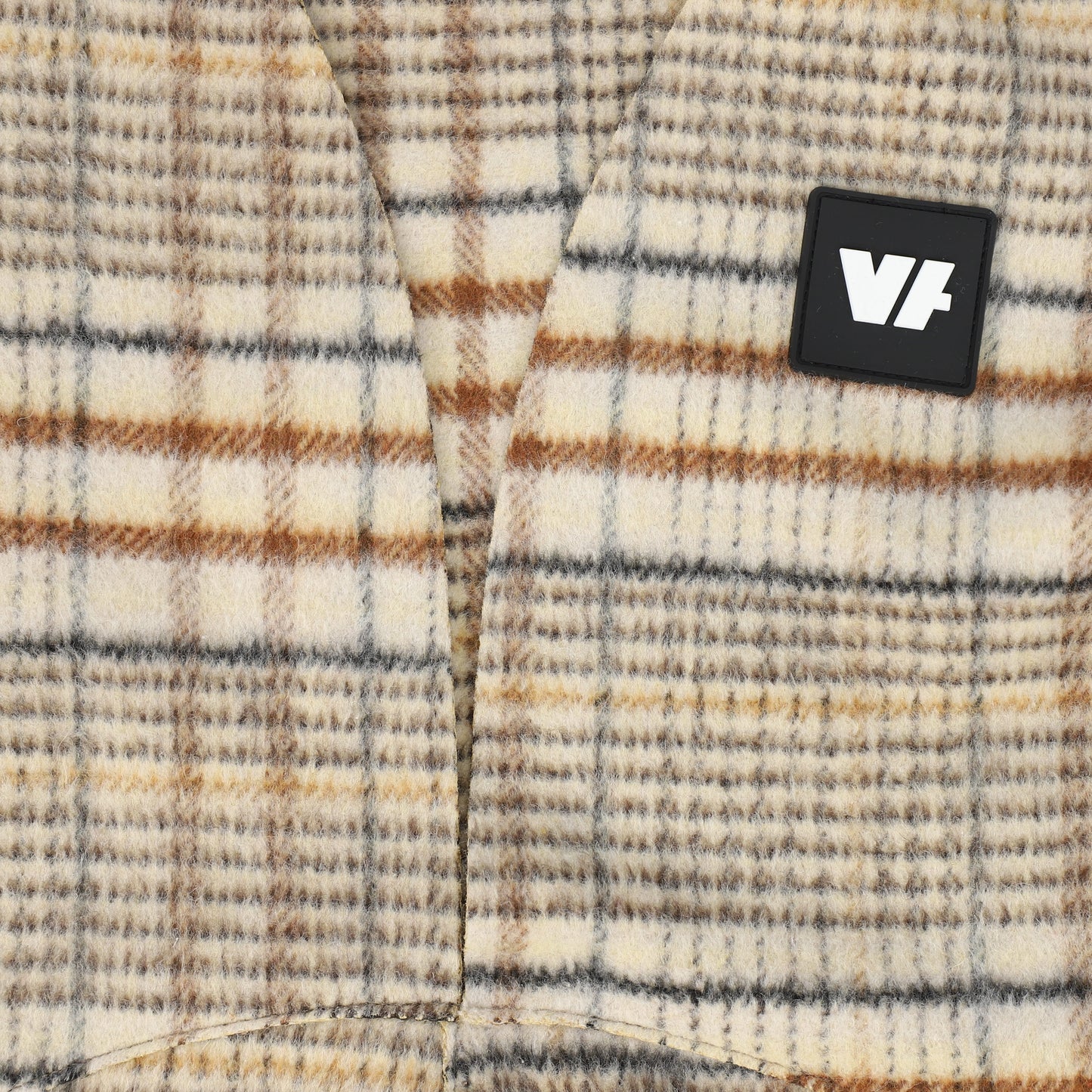 VENERA ARAPU TAN/BROWN CHECKED V NECK JUMPER [FINAL SALE]