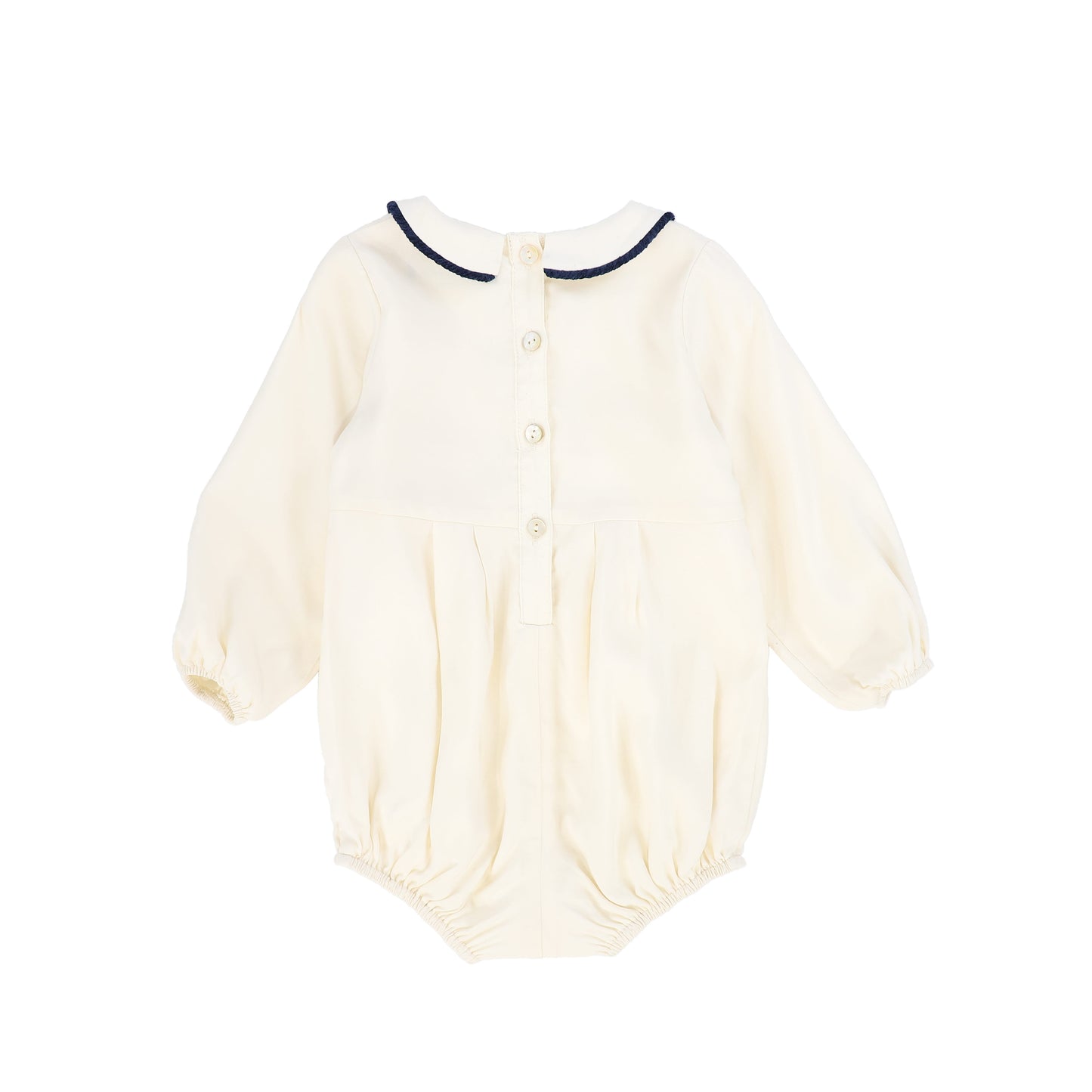 FRANCESCA GUILIANO CREAM/BLUE VELVET PIPED ROMPER