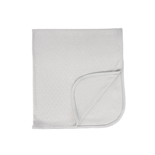 BEBE JOLEE CLOUDY BLUE POINTELLE PIPED BLANKET