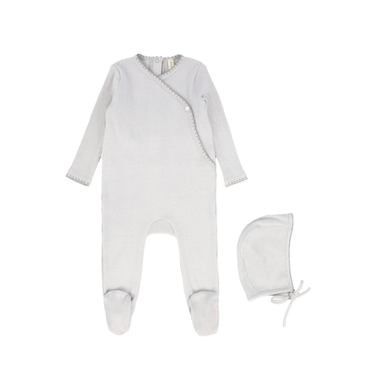 BEBE JOLEE CLOUDY BLUE WRAP STITCH FOOTIE