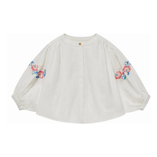 CERA UNA VOLTA WHITE EMBROIDERED BLOUSE