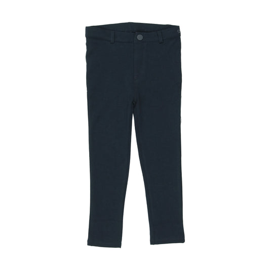 BOPOP NAVY KNIT STRETCH PANTS
