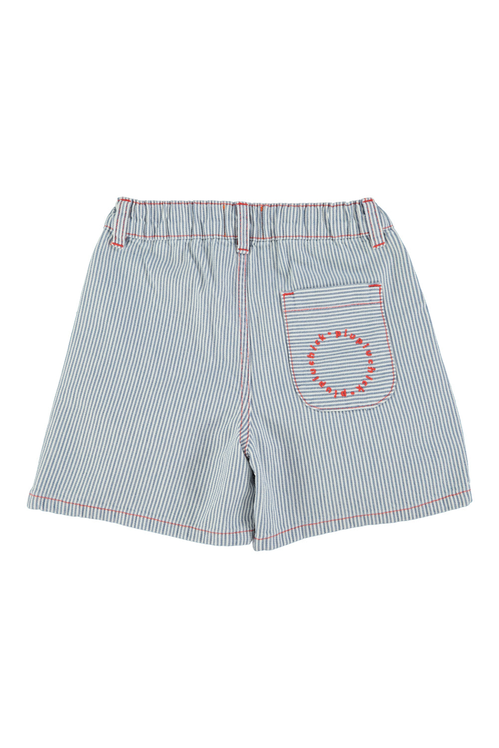 PIUPIUCHICK BLUE STRIPED STITCHED SHORTS