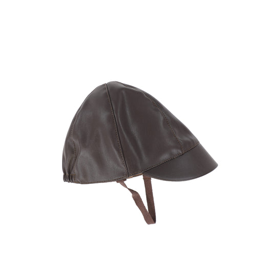 PLEASE MOM BROWN LEATHER HAT [FINAL SALE]