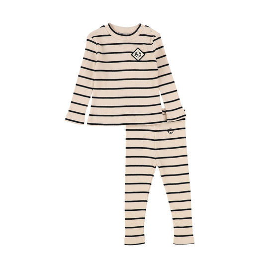 WYNKEN ECRU BLACK STRIPE SET [Final Sale]