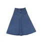 VALENTINA MID BLUE DENIM FLY FRONT MIDI SKIRT