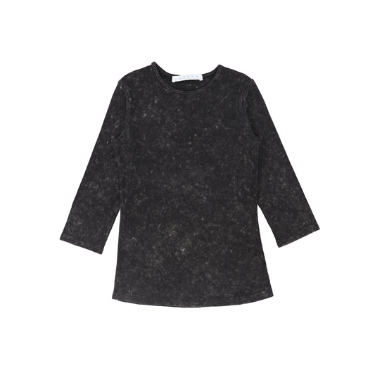 CABANA BLACK MINERAL WASH RIBBED T-SHIRT