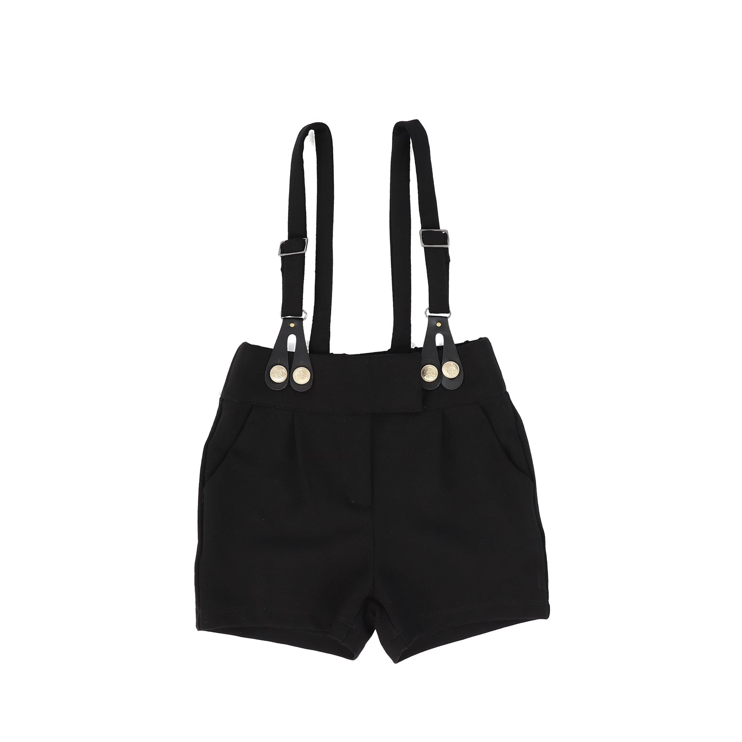 Bace Collection Black Gold Button Detail Shorts