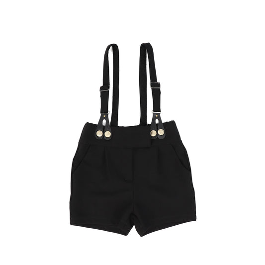 Bace Collection Black Gold Button Detail Shorts