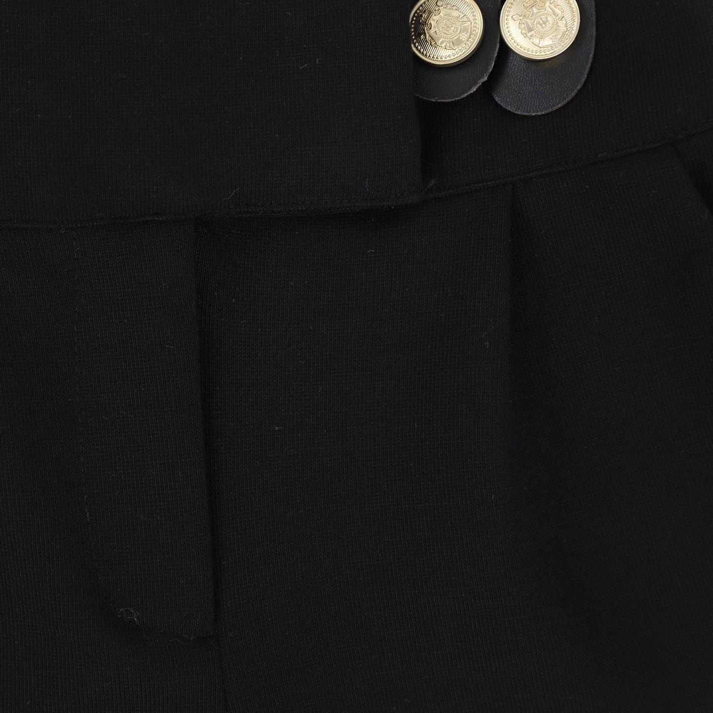 Bace Collection Black Gold Button Detail Shorts