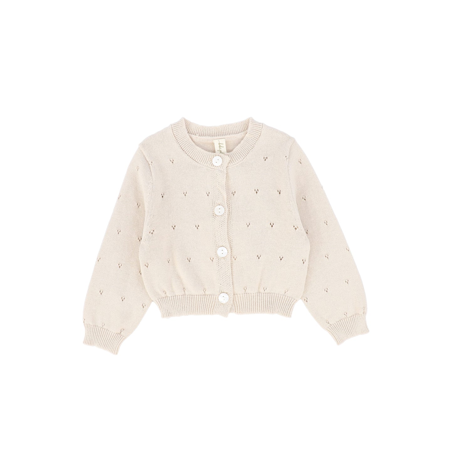 Bebe Jolee Beige Pointelle Knit Button Cardigan [FINAL SALE]