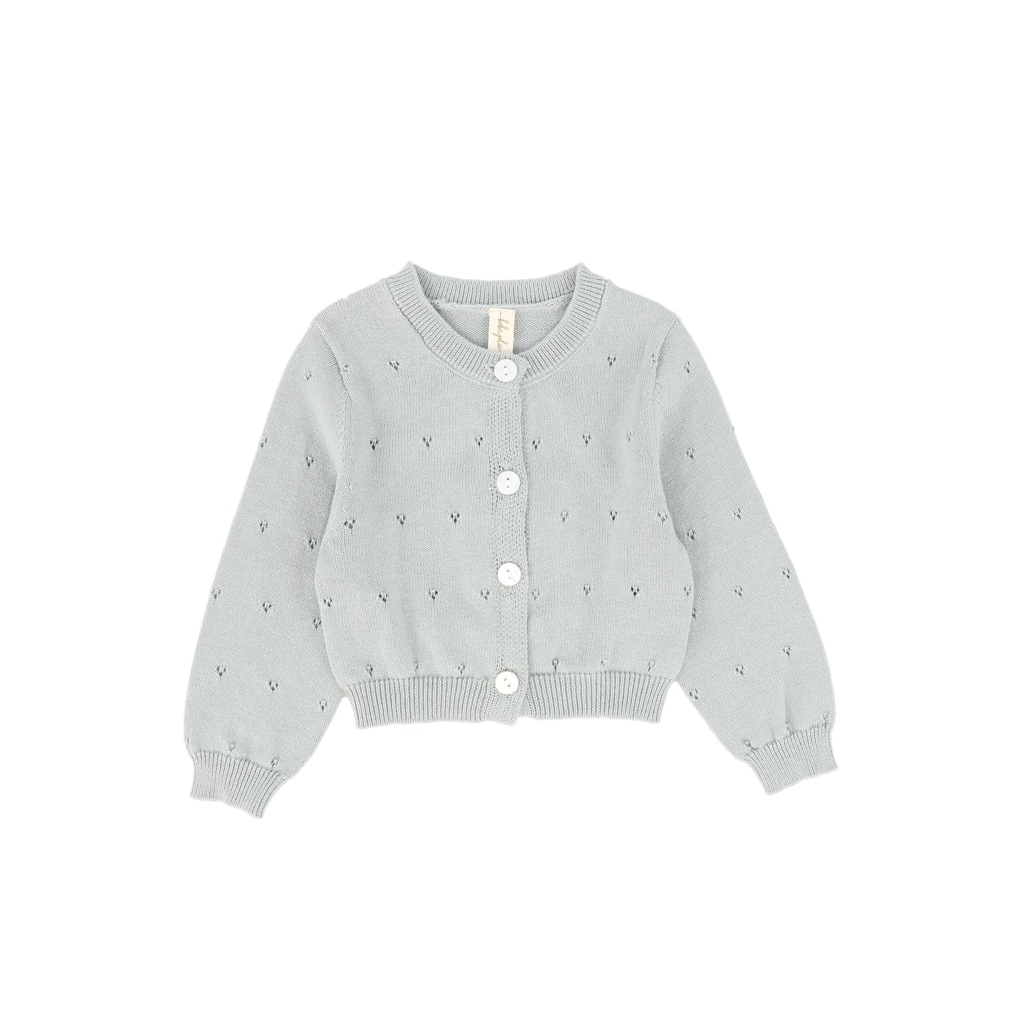 Bebe Jolee Sage Pointelle Knit Button Cardigan