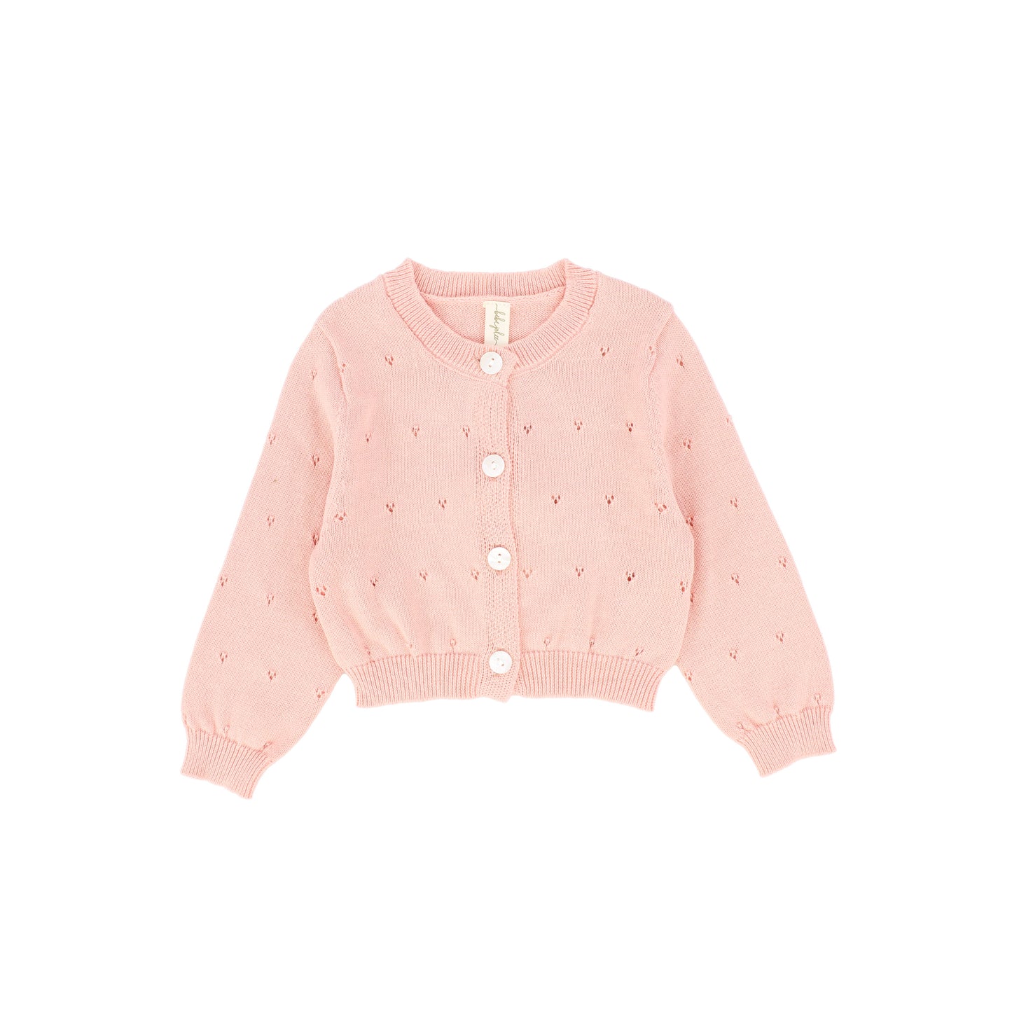 Bebe Jolee Peach Pointelle Knit Button Cardigan