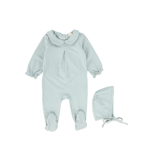 Bebe Jolee Sage Button Detail Footie With Bonnet [FINAL SALE]