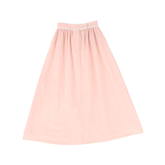 BAMBOO PINK PIPED A-LINE SKIRT