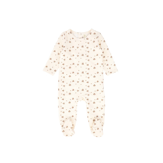 Bebe Jolee Beige Large Leaf Printed Footie