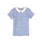 LE BOURDON BLUE TEXTURED LINEN BLOUSE [FINAL SALE]