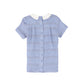 LE BOURDON BLUE TEXTURED LINEN BLOUSE [FINAL SALE]