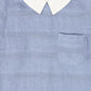 LE BOURDON BLUE TEXTURED LINEN BLOUSE [FINAL SALE]