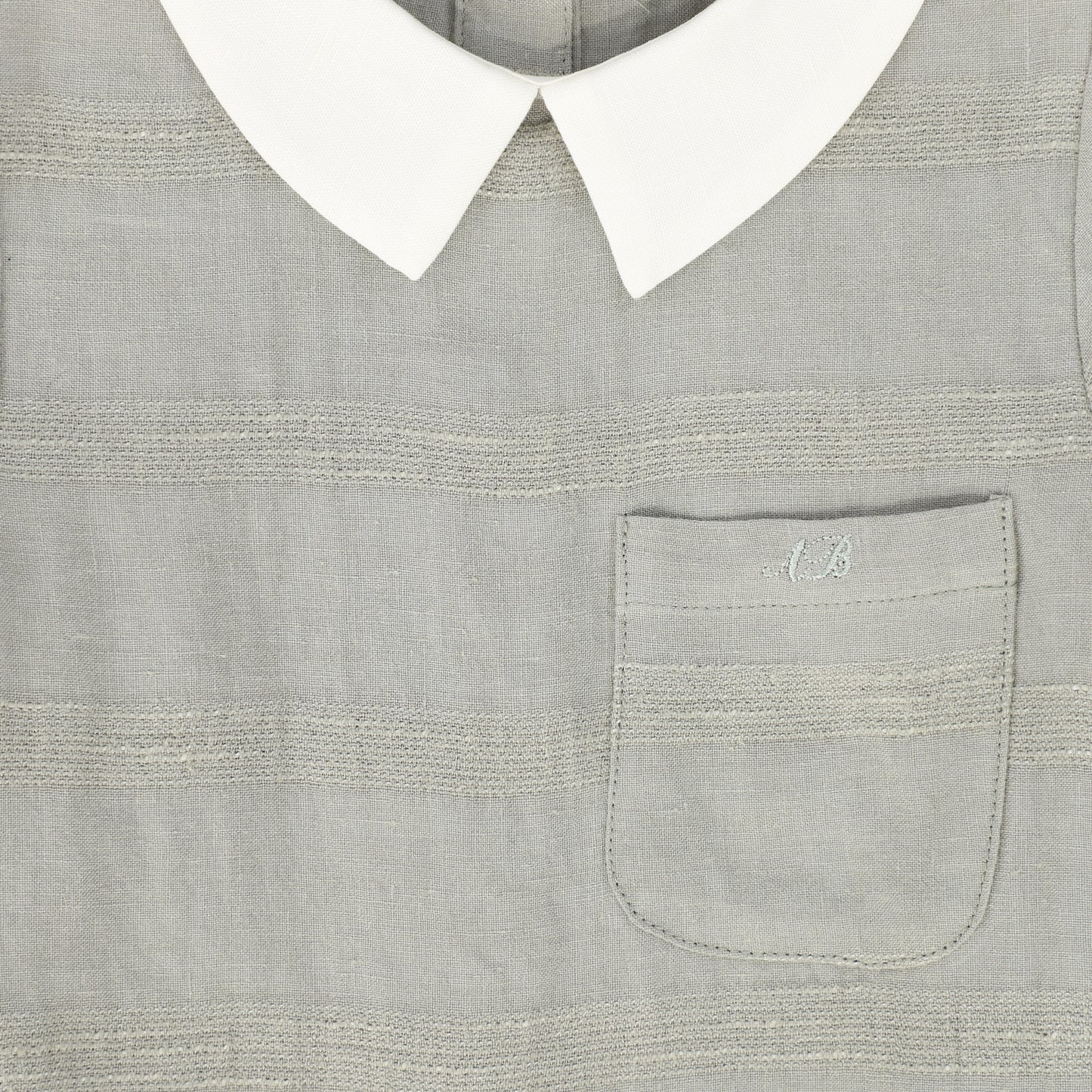 LE BOURDON SAGE GREEN TEXTURED COLLAR SHIRT